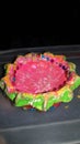 Handmade Diwali diyaa pink and green