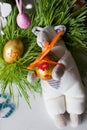 Handmade doll in at Easter Royalty Free Stock Photo