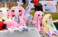 Handmade doll toys. Toys dolls at the fair Royalty Free Stock Photo