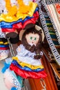Handmade dolls dressed with traditional Colombian outfits