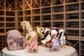 Handmade dolls in the winery.