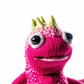 Handmade dragon fruit sock toy with funny face. Generative AI Royalty Free Stock Photo