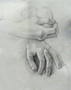 A handmade drawing of hands Royalty Free Stock Photo