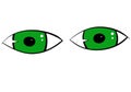Handdrawn green eyes comic style