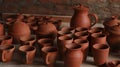 Handmade earthenware vases and pottery Royalty Free Stock Photo