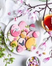 Handmade Easter gingerbread cookies and chocolate eggs