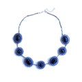 Handmade elegant blue necklace from natural stones, beads