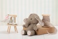 Handmade Elephant Soft Toy. Traditional Teddy Royalty Free Stock Photo