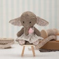 Handmade Elephant Soft Toy. Traditional Teddy Royalty Free Stock Photo
