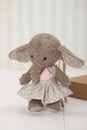 Handmade Elephant Soft Toy. Traditional Teddy Royalty Free Stock Photo