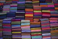 Handmade fabrics of different colors, Pakokku,Myanmar Royalty Free Stock Photo