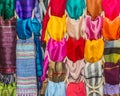 Handmade fabrics silk. Royalty Free Stock Photo