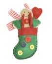 Handmade felt Christmas stocking doll