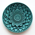 Handmade Flower Bowl With Textured Blue Paper And Hypnotic Symmetry