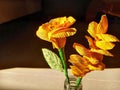 Handmade flower crafts made from dried corn husks