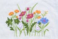 Handmade flower embroidery