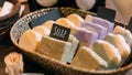 Handmade fragrant soap lies for sale in the store Royalty Free Stock Photo
