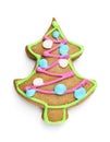 Handmade gingerbread christmas tree isolated