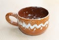 Handmade glazed clay mug Royalty Free Stock Photo