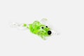 Handmade green glass mouse on white background Royalty Free Stock Photo