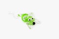 Handmade green glass mouse on white background Royalty Free Stock Photo