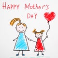 Handmade greeting card for Mother`s Day and pencil