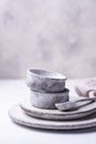 Handmade handcrafted concrete plates and bowls