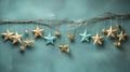Handmade Hanging Gold Stars - Christmas Decor - Dreamy Vignettes Royalty Free Stock Photo