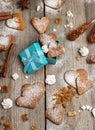 Handmade heart cookies for Valentine day Royalty Free Stock Photo