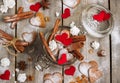 Handmade heart cookies for Valentine day Royalty Free Stock Photo