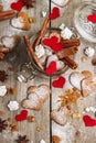 Handmade heart cookies for Valentine day Royalty Free Stock Photo