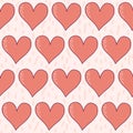 Handmade hearts seamless pattern background