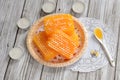 Handmade honey soap in the shape of a honeycomb