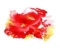 Fiery Splash Of Red Watercolor