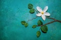 Handmade interior detail - flowers made of self-hardening modelling clay on a rough wall