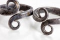 Handmade iron vintage rings with infinity symbol - selective focus/shallow depth of field