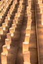 Handmade japanese washi paper lanterns illuminating the steps of Royalty Free Stock Photo