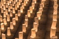 Handmade japanese washi paper lanterns illuminating the steps of Royalty Free Stock Photo