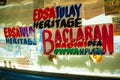 Handmade jeepney signboard including places in Manila