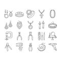 Handmade Jewellery Collection Icons Set Vector . Royalty Free Stock Photo