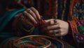 Handmade jewelry and clothing showcase cultural elegance generated by AI