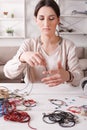 Handmade jewelry making, female hobby Royalty Free Stock Photo