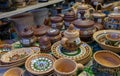 Handmade kitchenware at Wroclaw Market Hall `Hala Targowa` - central marketplace at Wroclaw. Royalty Free Stock Photo