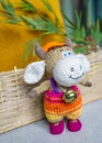 Handmade knitted children toys. knitted hand made souvenir