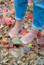 Handmade knitted socks Royalty Free Stock Photo