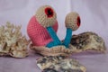 handmade knitted soft toy snail Harry