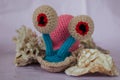 handmade knitted soft toy snail Harry