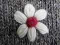 Handmade knitting wool white flower