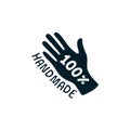 100 Handmade label. Vector 100 percent Hand Made icon Royalty Free Stock Photo