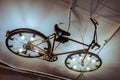 Handmade lamp from bicycle